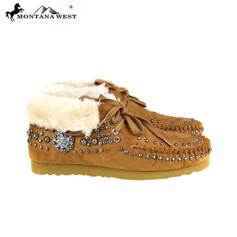 SBT-015  Montana West Western Style Studded Design Moccasins