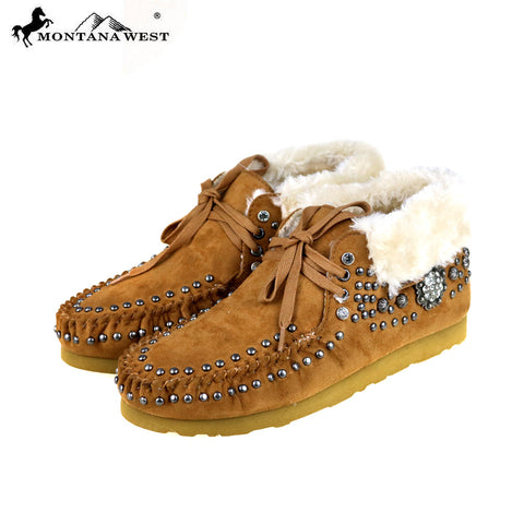 SBT-015  Montana West Western Style Studded Design Moccasins