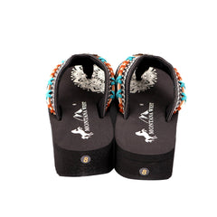 SE102-S095   Mandala Hand-Stitch Wedge Flip-Flop By Case