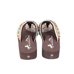 SE102-S095   Mandala Hand-Stitch Wedge Flip-Flop By Case