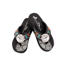 SE103-S037  Mandala Cactus Wedge Flip-Flop By Case