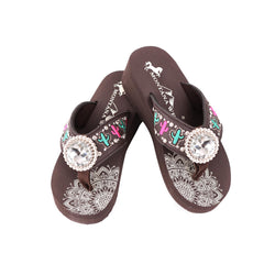 SE103-S037  Mandala Cactus Wedge Flip-Flop By Case
