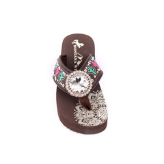 SE103-S037  Mandala Cactus Wedge Flip-Flop By Case