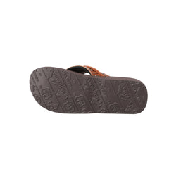SE109-S001  Mandala Silver Floral Rhinestones Concho Embroidered Wedge Western Flip-Flop By Case