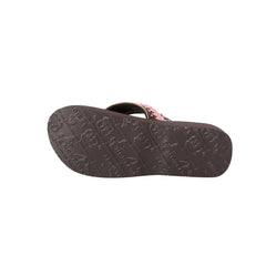 SE109-S001  Mandala Silver Floral Rhinestones Concho Embroidered Wedge Western Flip-Flop By Case