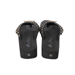 SE125-S191 Mandala Bull Skull Concho Studded Wedge Western Flip-Flop By Case
