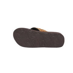 SE125-S191 Mandala Bull Skull Concho Studded Wedge Western Flip-Flop By Case