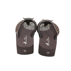 SE125-S191 Mandala Bull Skull Concho Studded Wedge Western Flip-Flop By Case