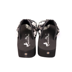 SE97-S001  Mandala Floral Applique Wedge Flip-Flop By Case