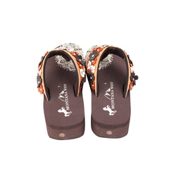SE97-S001  Mandala Floral Applique Wedge Flip-Flop By Case