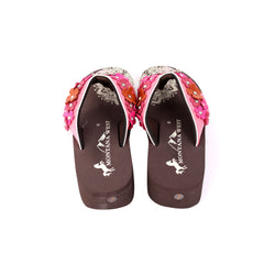 SE97-S001  Mandala Floral Applique Wedge Flip-Flop By Case