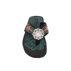 SEF12-S001 Montana West Aztec Embroidered Flip Flops By Case
