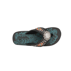 SEF12-S001 Montana West Aztec Embroidered Flip Flops By Case