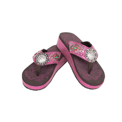 SEF12-S001 Montana West Aztec Embroidered Flip Flops By Case