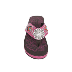 SEF12-S001 Montana West Aztec Embroidered Flip Flops By Case