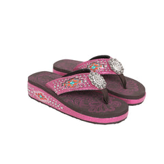 SEF12-S001 Montana West Aztec Embroidered Flip Flops By Case