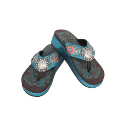 SEF12-S001 Montana West Aztec Embroidered Flip Flops By Case