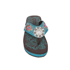 SEF12-S001 Montana West Aztec Embroidered Flip Flops By Case