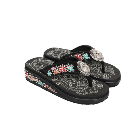 SEF14-S089 Montana West Embroidered Star Flip Flops By Case