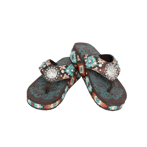 SEF16-S001 Montana West Aztec Print Flip Flops By Case