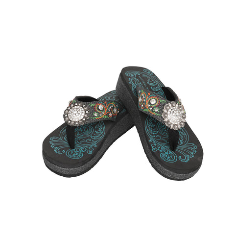 SEF21-S001 Montana West Embroidered Flip Flops By Case