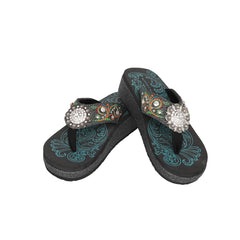 SEF21-S001 Montana West Embroidered Flip Flops By Case