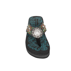 SEF21-S001 Montana West Embroidered Flip Flops By Case