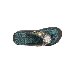 SEF21-S001 Montana West Embroidered Flip Flops By Case