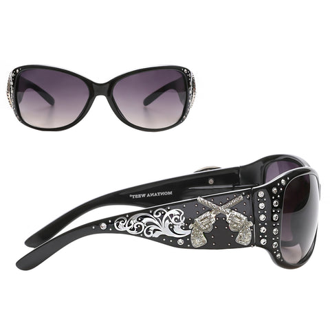 SGS-5804 Montana West Double Pistol Sunglasses By Pairs