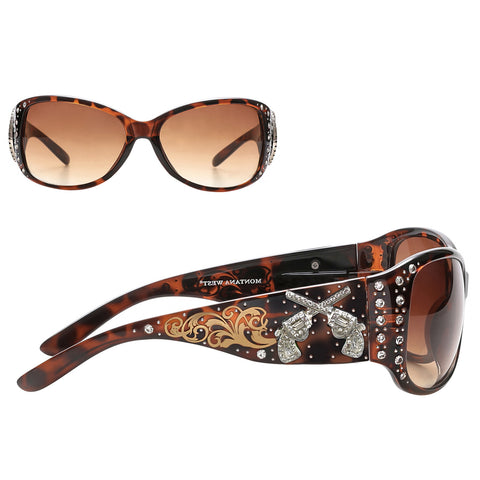 SGS-5804 Montana West Double Pistol Sunglasses By Pairs
