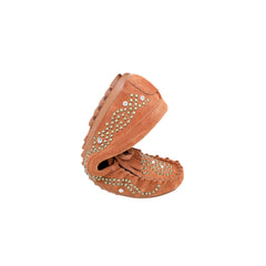 SMT-002 Montana West Western Leather Suede Moccasin Slipper Studs Accents - By Case