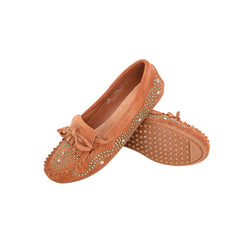 SMT-002 Montana West Western Leather Suede Moccasin Slipper Studs Accents - By Case