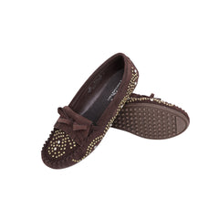 SMT-002 Montana West Western Leather Suede Moccasin Slipper Studs Accents - By Case