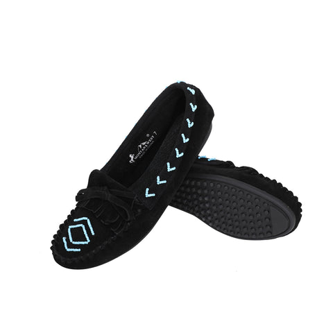 SMT-003 Montana West Western Leather Suede Moccasin Slipper Beaded Accents - By Case