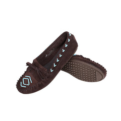 SMT-003 Montana West Western Leather Suede Moccasin Slipper Beaded Accents - By Case