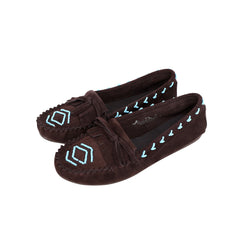 SMT-003 Montana West Western Leather Suede Moccasin Slipper Beaded Accents - By Case