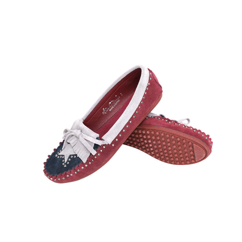 SMT-TX01 Montana West Western Leather Suede Moccasin Slipper Texas Flag Design - By Case