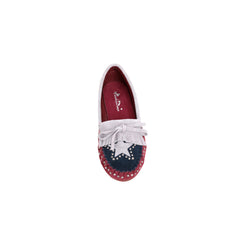 SMT-TX01 Montana West Western Leather Suede Moccasin Slipper Texas Flag Design - By Case