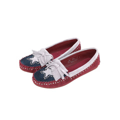 SMT-TX01 Montana West Western Leather Suede Moccasin Slipper Texas Flag Design - By Case
