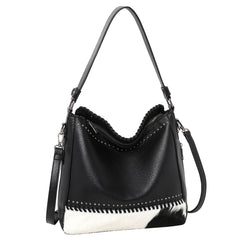 TR123G-918 Trinity Ranch Hair-On Leather Collection Dual Sided Concealed Carry Hobo/Crossbody Bag