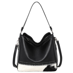 TR123G-918 Trinity Ranch Hair-On Leather Collection Dual Sided Concealed Carry Hobo/Crossbody Bag