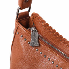 TR123G-918 Trinity Ranch Hair-On Leather Collection Dual Sided Concealed Carry Hobo/Crossbody Bag