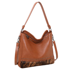 TR123G-918 Trinity Ranch Hair-On Leather Collection Dual Sided Concealed Carry Hobo/Crossbody Bag