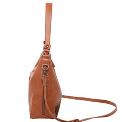 TR123G-918 Trinity Ranch Hair-On Leather Collection Dual Sided Concealed Carry Hobo/Crossbody Bag