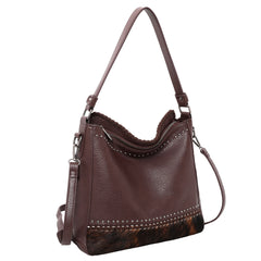 TR123G-918 Trinity Ranch Hair-On Leather Collection Dual Sided Concealed Carry Hobo/Crossbody Bag