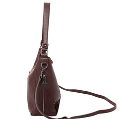 TR123G-918 Trinity Ranch Hair-On Leather Collection Dual Sided Concealed Carry Hobo/Crossbody Bag