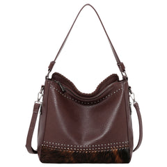 TR123G-918 Trinity Ranch Hair-On Leather Collection Dual Sided Concealed Carry Hobo/Crossbody Bag