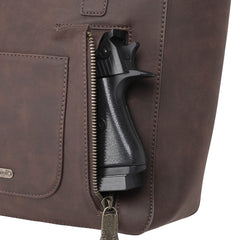 TR128G-8317 Trinity Ranch Hair-On Leather Collection Concealed Handgun Tote