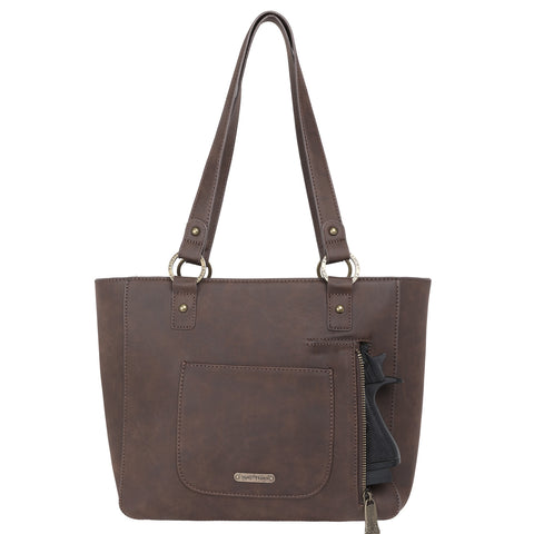 TR128G-8317 Trinity Ranch Hair-On Leather Collection Concealed Handgun Tote