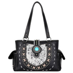 TR129G-8086 Trinity Ranch Hair-On Leather Collection Concealed Carry Satchel